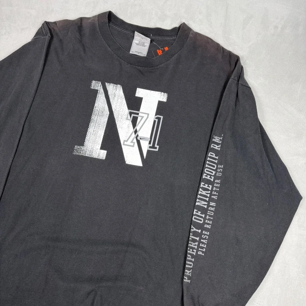 Y2K Mens Nike Property Of Equipment RM Graphic Long Sleeve Shirt XL
